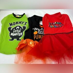 Bundle of Holiday Pet Dog Cat Outfits Halloween Christmas Set of 3 Cute Festive